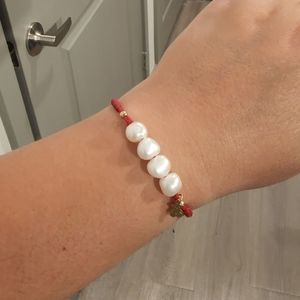 TOUS Vermeil Red Nylon Cors Bracelet